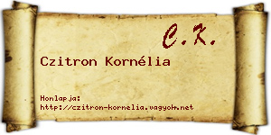 Czitron Kornélia névjegykártya